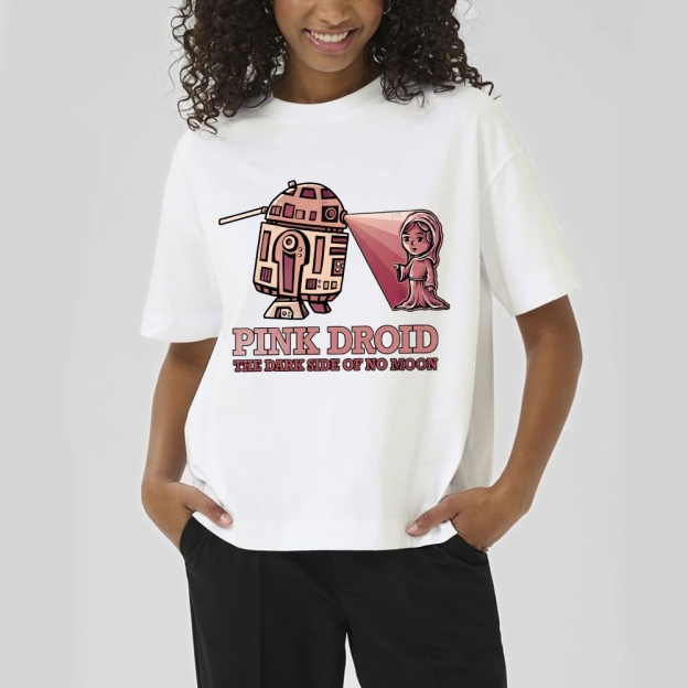 Pink Droid  Cotton T-shirt 