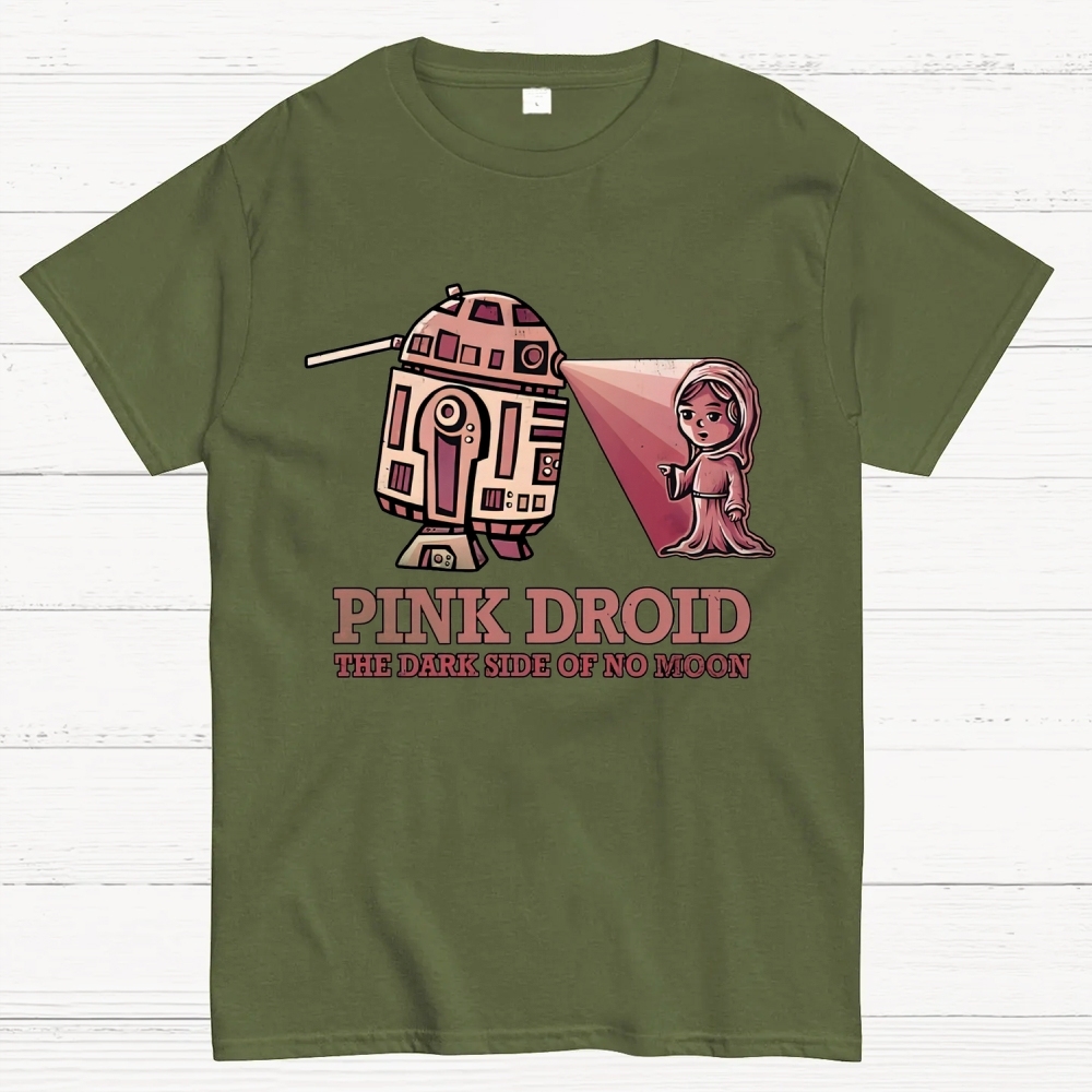 Pink Droid  Cotton T-shirt 