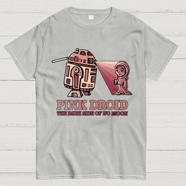 Pink Droid  Cotton T-shirt 