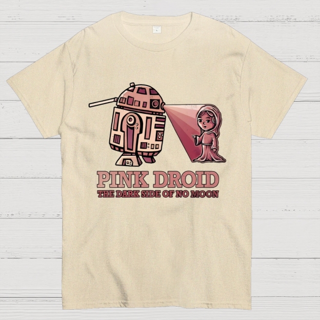 Pink Droid  Cotton T-shirt 