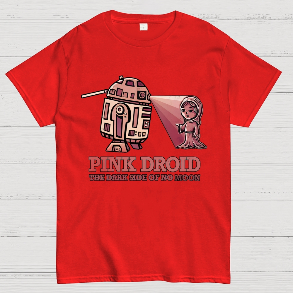 Pink Droid  Cotton T-shirt 