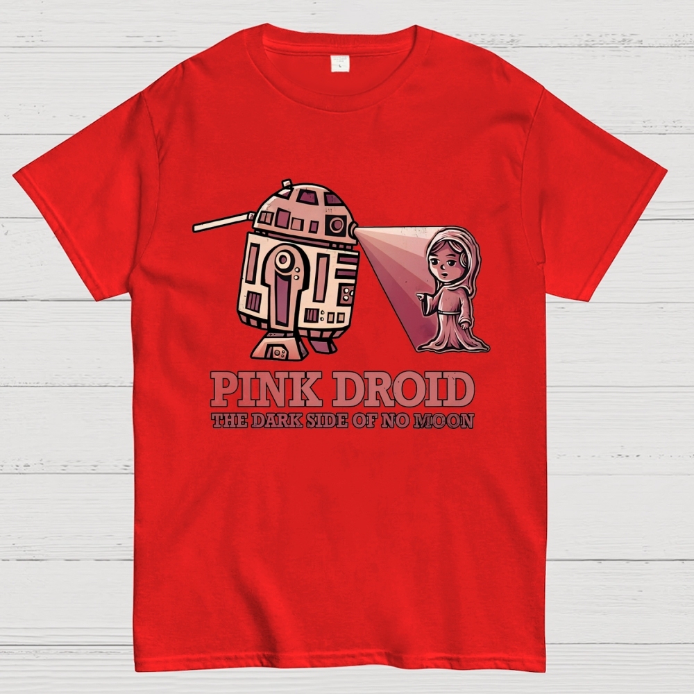 Pink Droid  Cotton T-shirt 