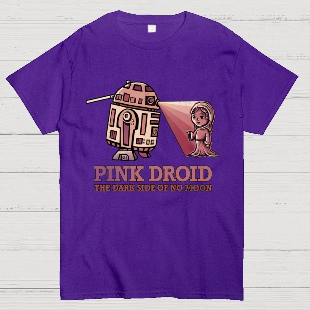 Pink Droid  Cotton T-shirt 