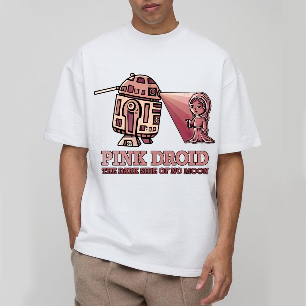 Pink Droid  Cotton T-shirt 