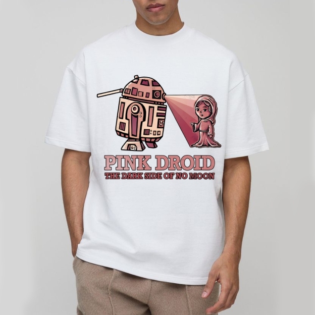 Pink Droid  Cotton T-shirt 