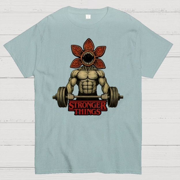 Demogorgon Weightlifting Stronger Things Cotton T-shirt