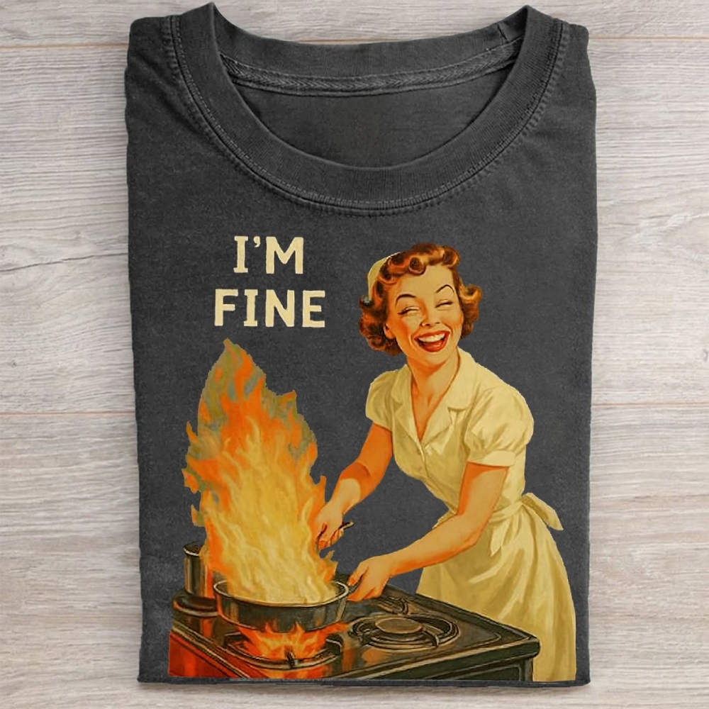 I’m Fine Retro Vintage Washed Tee 