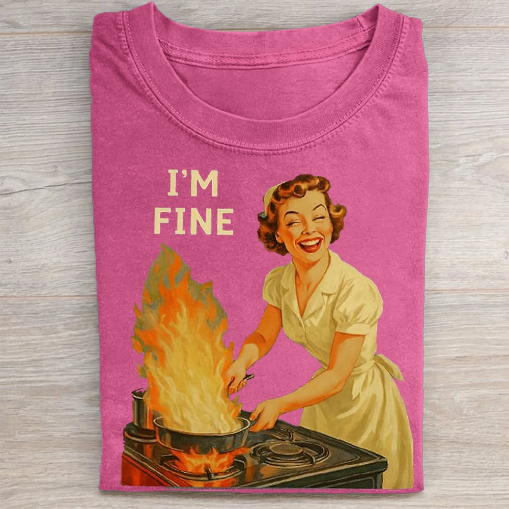 I’m Fine Retro Vintage Washed Tee 