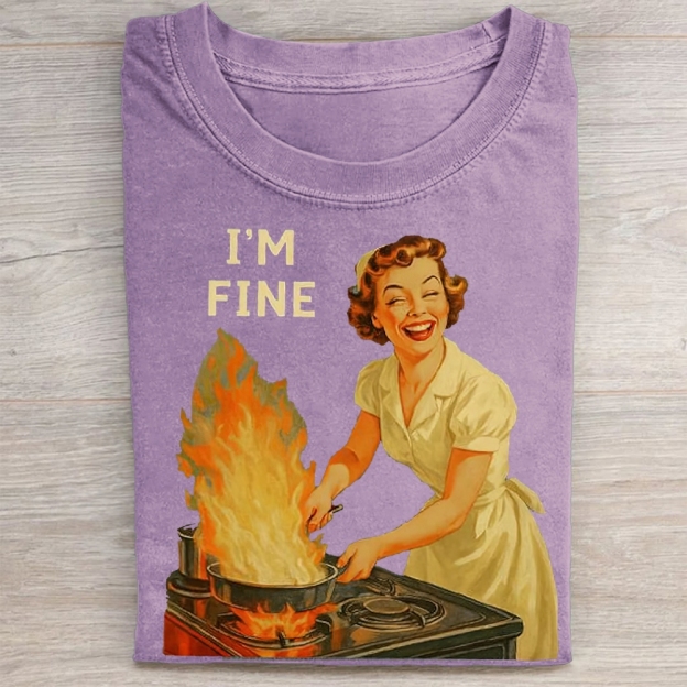 I’m Fine Retro Vintage Washed Tee 