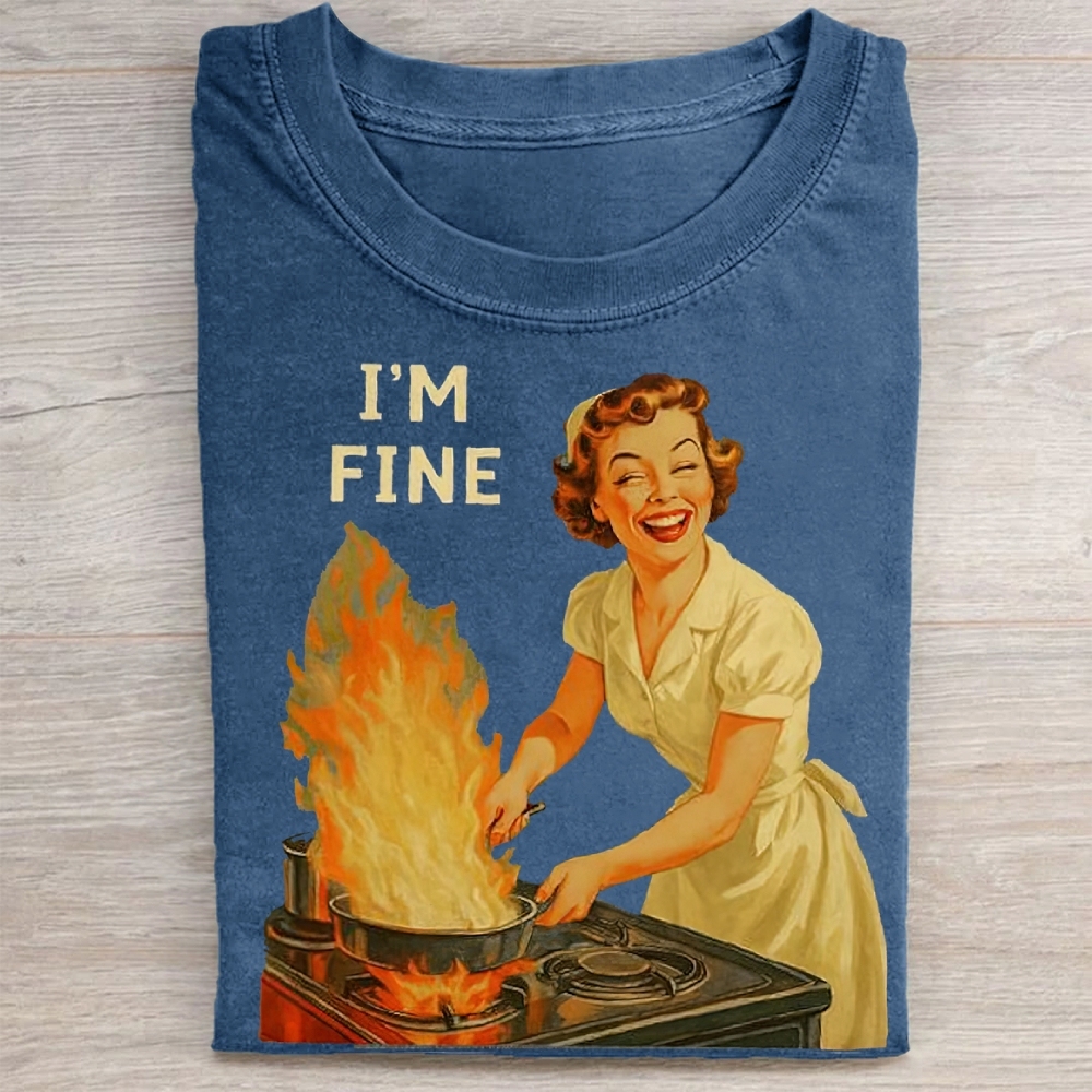 I’m Fine Retro Vintage Washed Tee 