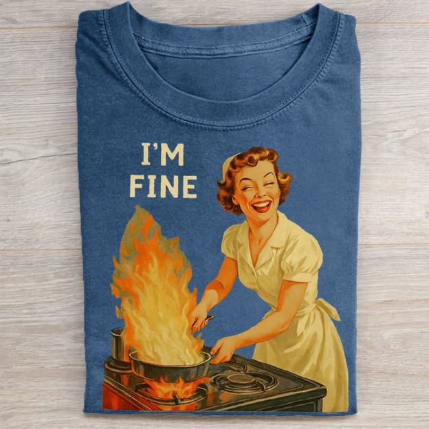 I’m Fine Retro Vintage Washed Tee 