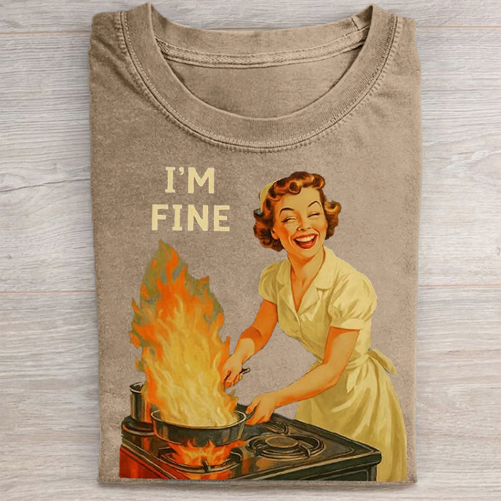 I’m Fine Retro Vintage Washed Tee 