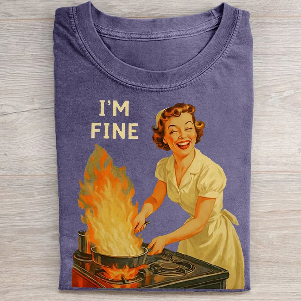 I’m Fine Retro Vintage Washed Tee 