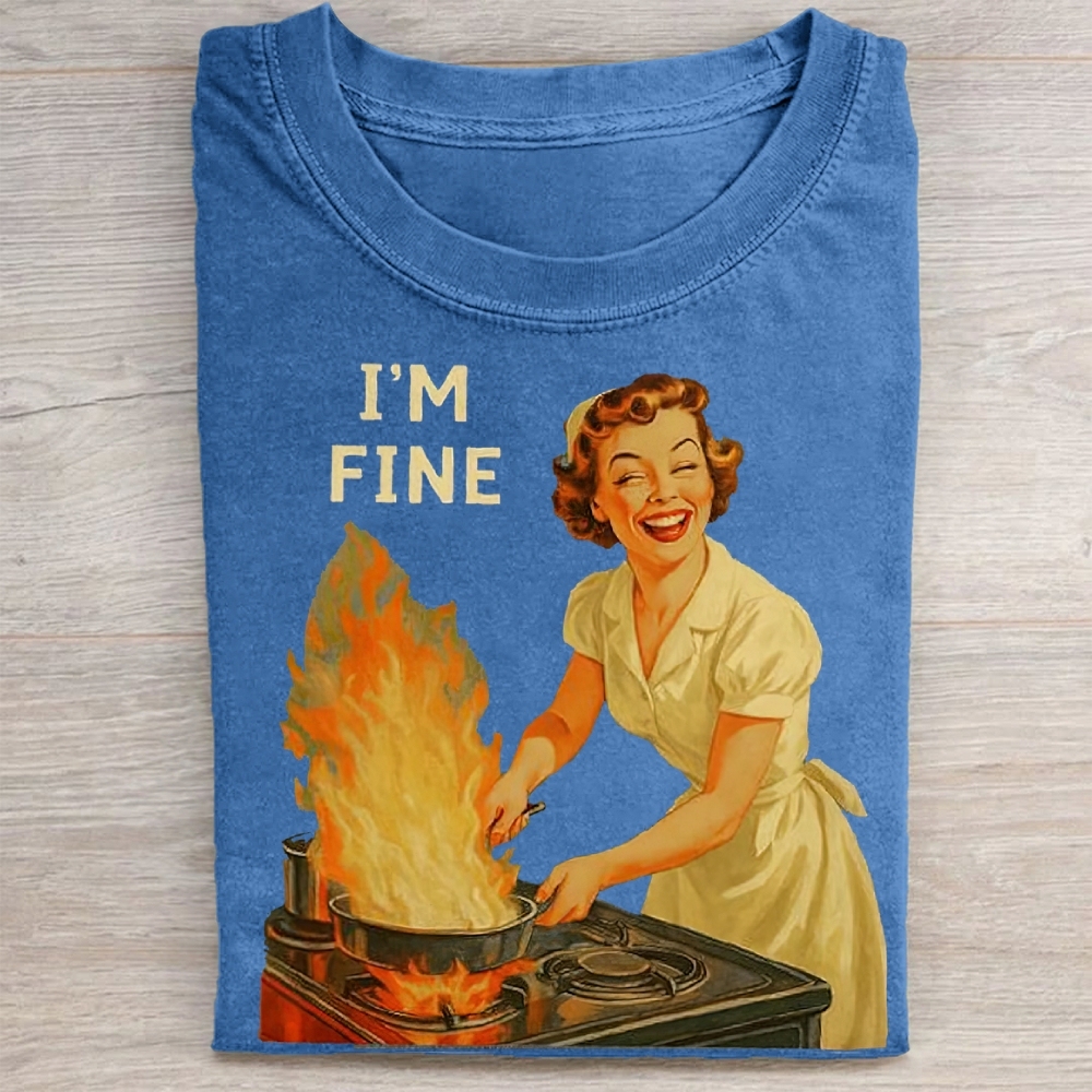 I’m Fine Retro Vintage Washed Tee 