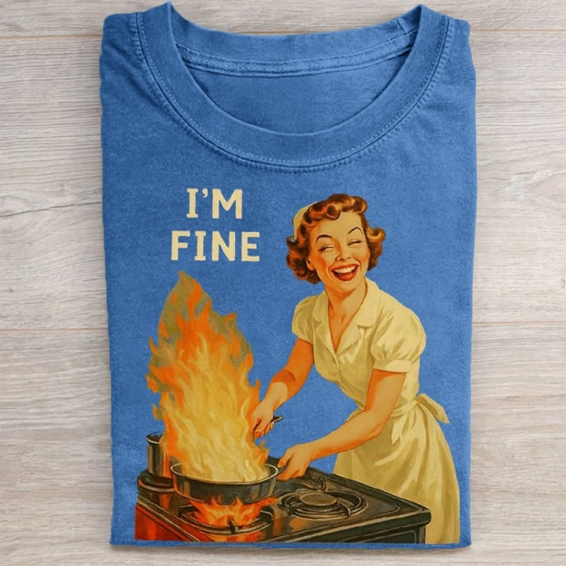I’m Fine Retro Vintage Washed Tee 