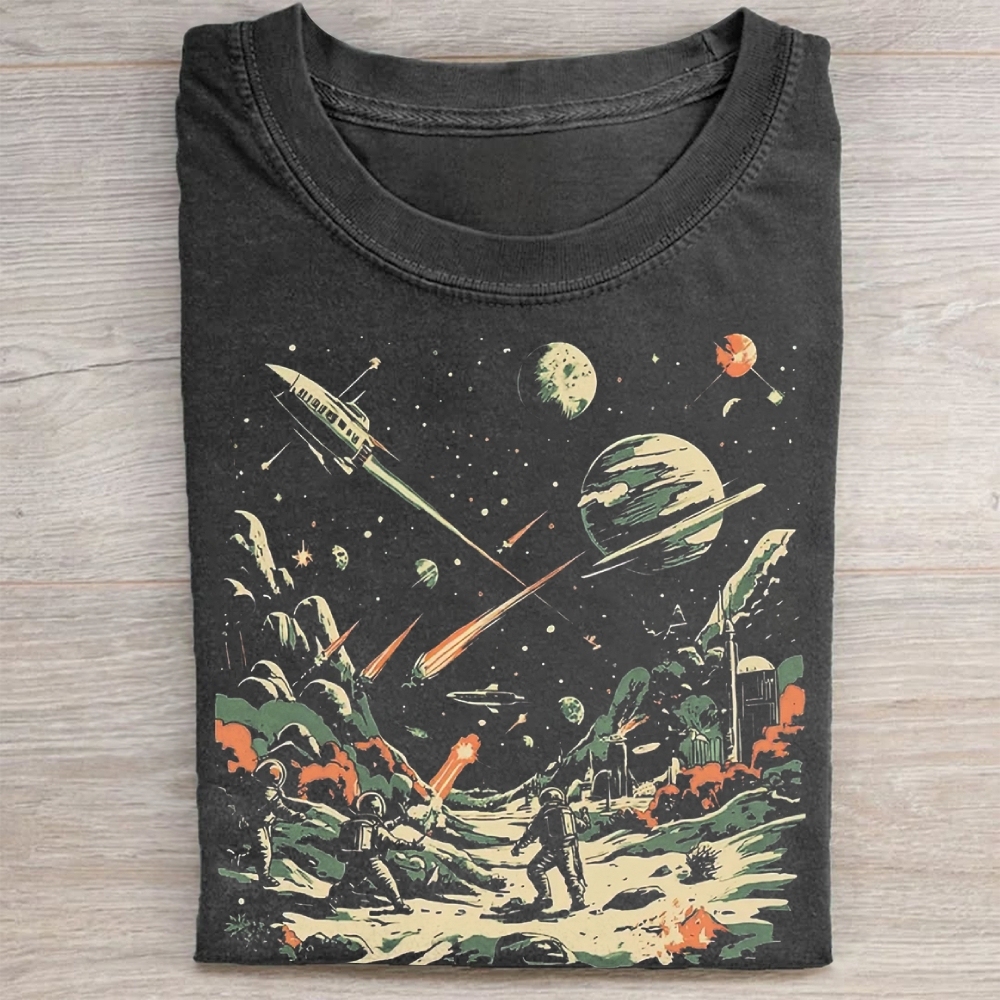 Vintage Space Battle Washed Tee