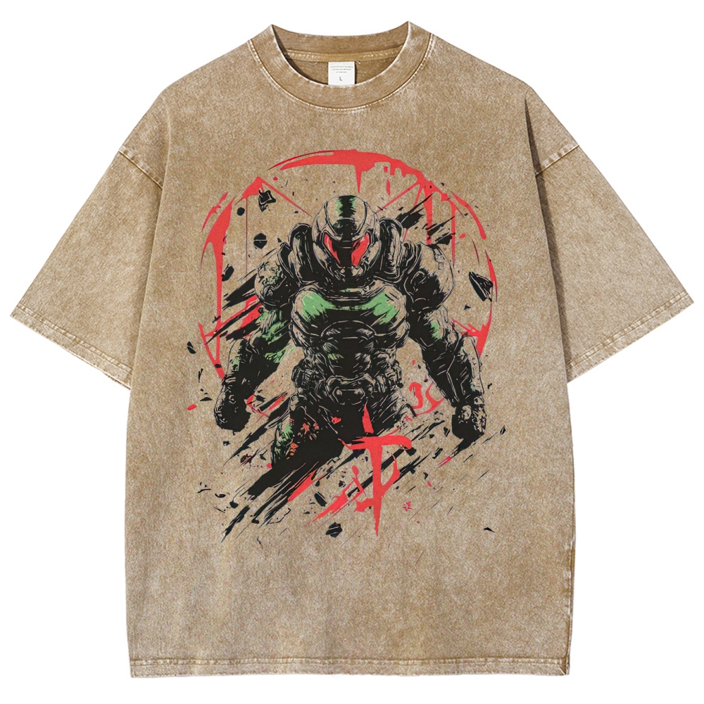 Doom Slayer Action Washed T-Shirt