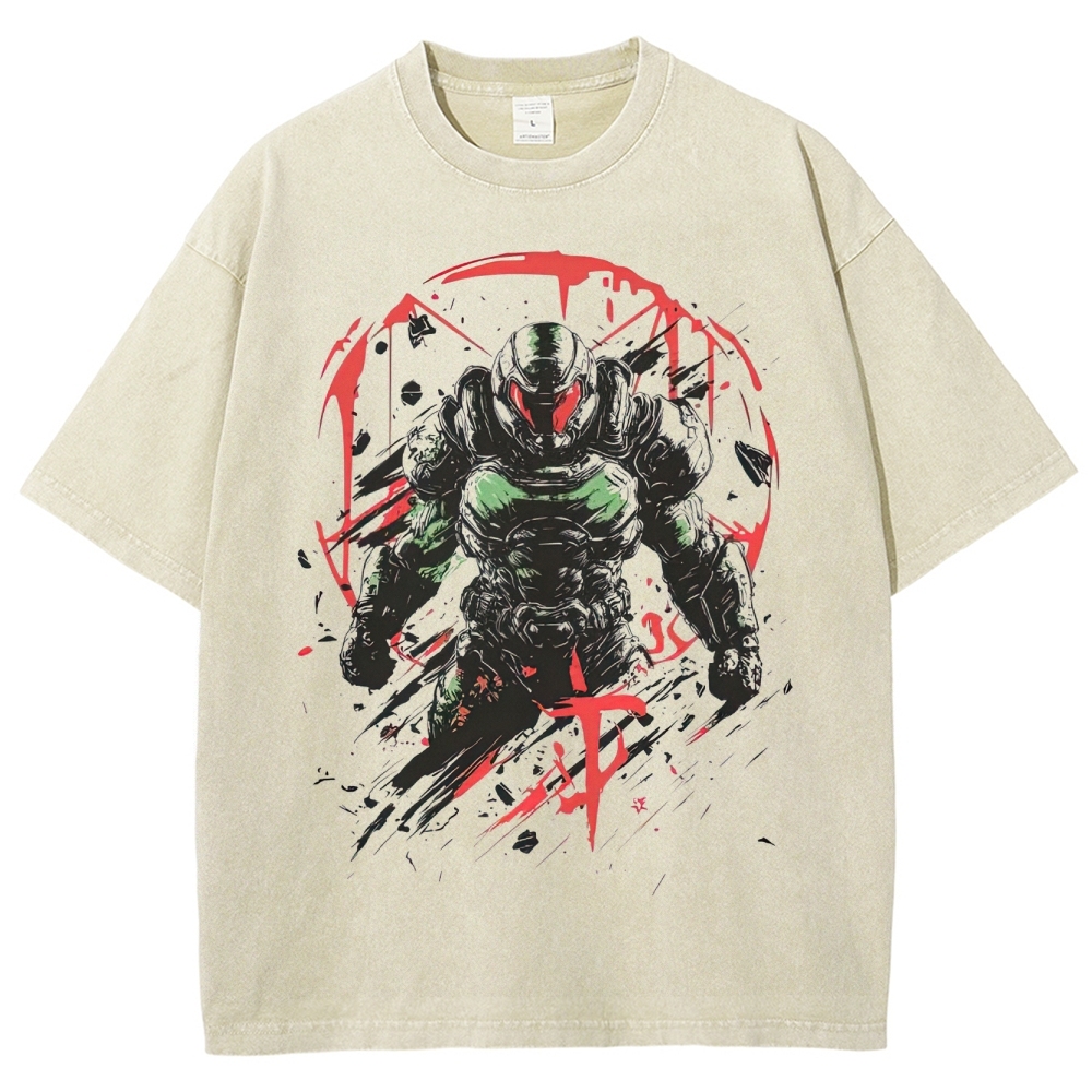 Doom Slayer Action Washed T-Shirt