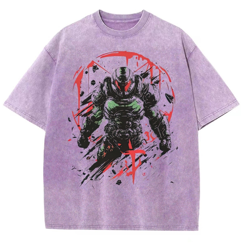 Doom Slayer Action Washed T-Shirt