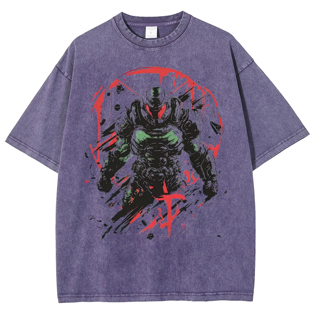 Doom Slayer Action Washed T-Shirt