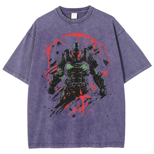 Doom Slayer Action Washed T-Shirt