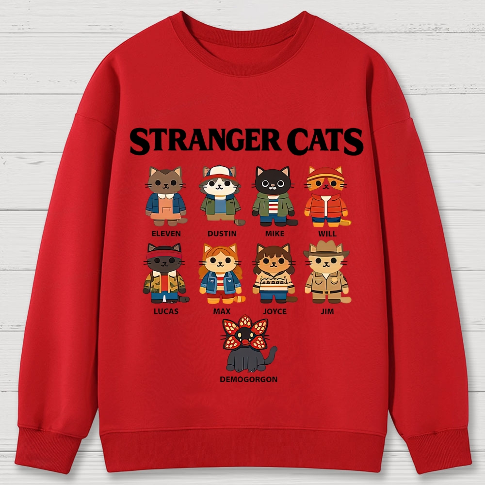Stranger Cats Character Grid Cotton Sweatshirts