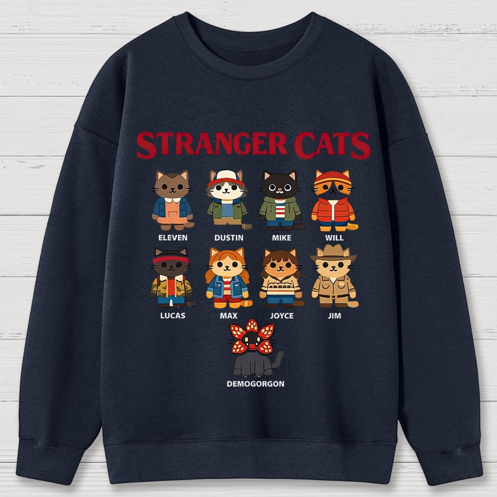 Stranger Cats Character Grid Cotton Sweatshirts