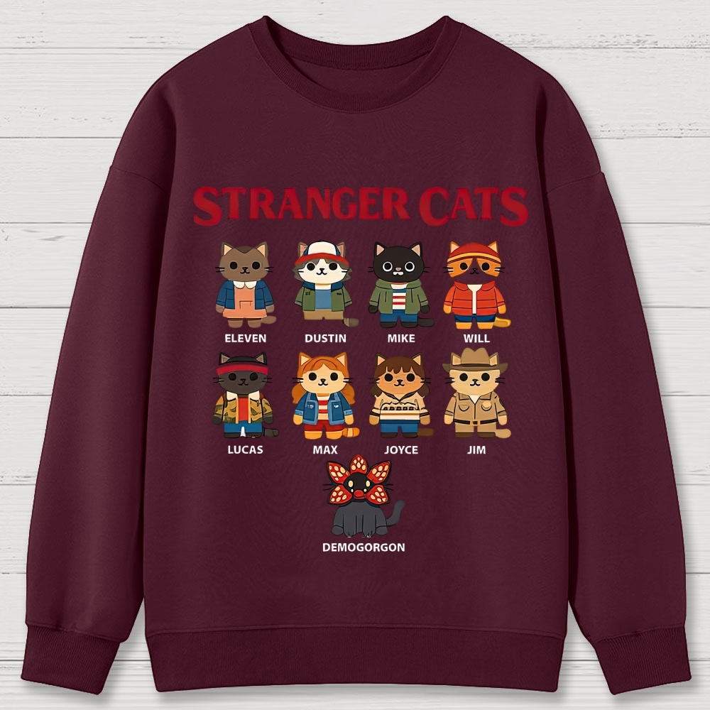 Stranger Cats Character Grid Cotton Sweatshirts