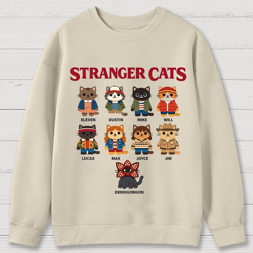 Stranger Cats Character Grid Cotton Sweatshirts