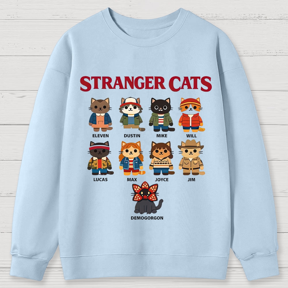 Stranger Cats Character Grid Cotton Sweatshirts