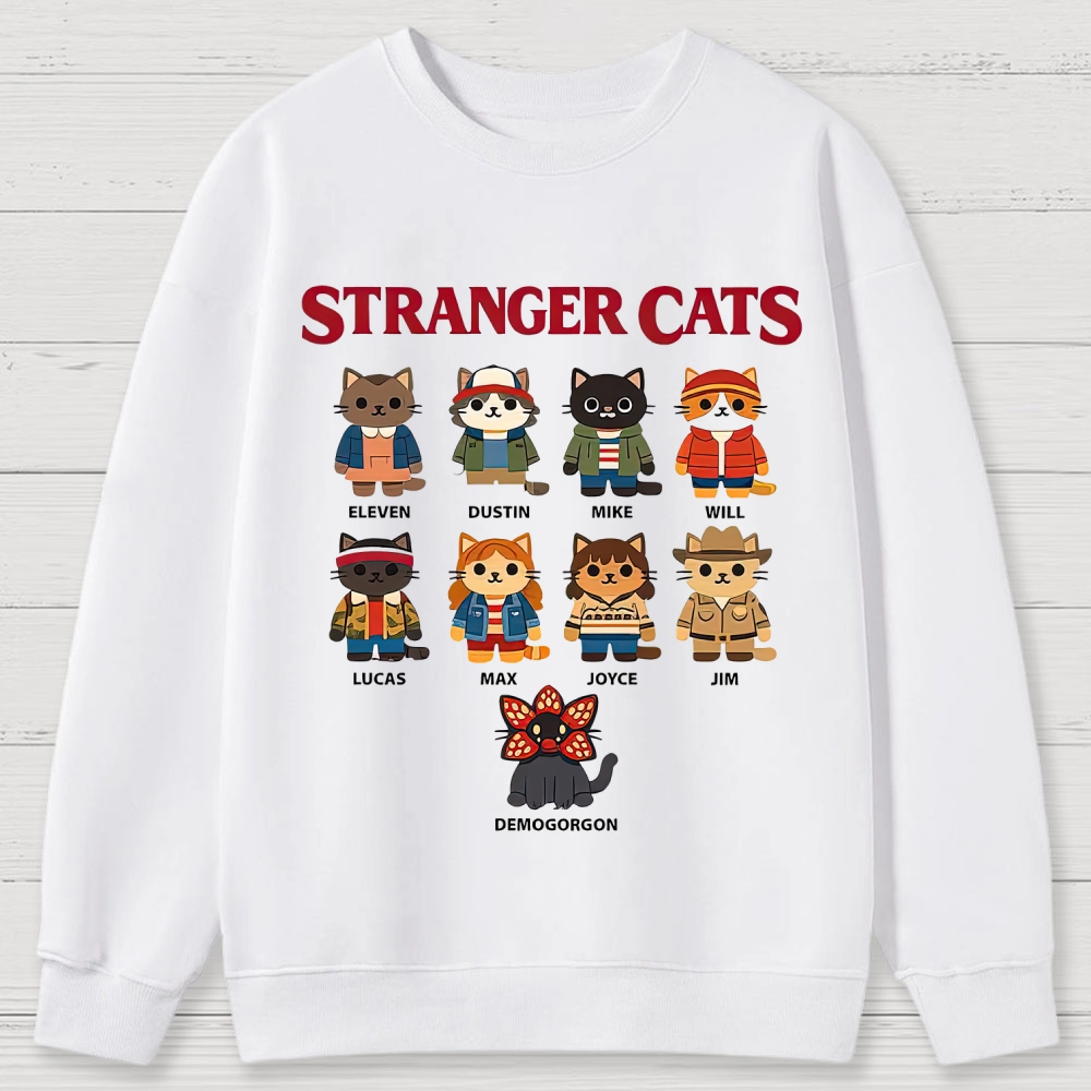 Stranger Cats Character Grid Cotton Sweatshirts