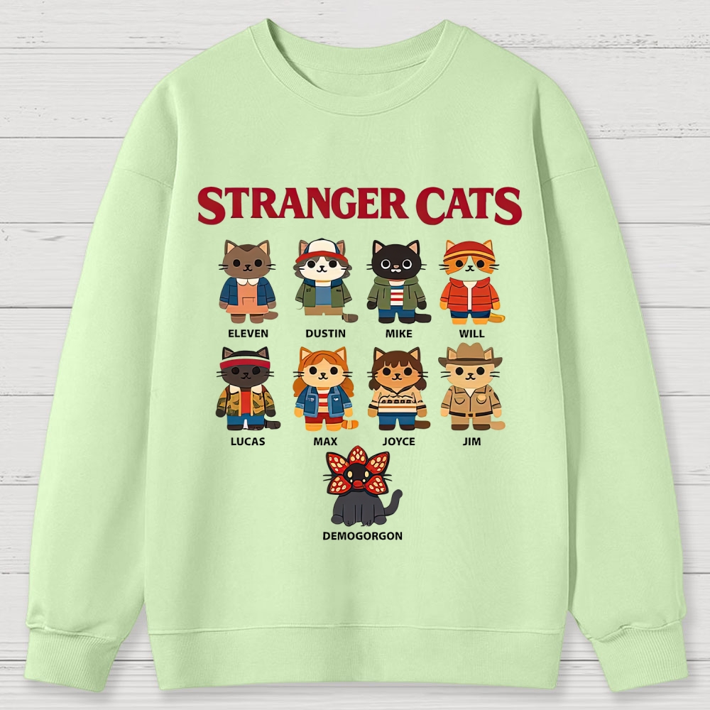 Stranger Cats Character Grid Cotton Sweatshirts