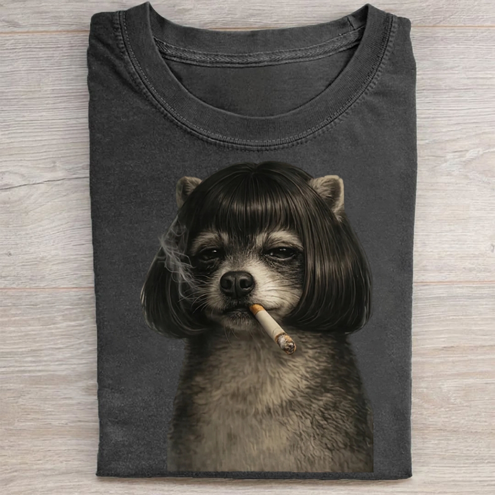 Retro Humorous Streetwear Washed Tee 