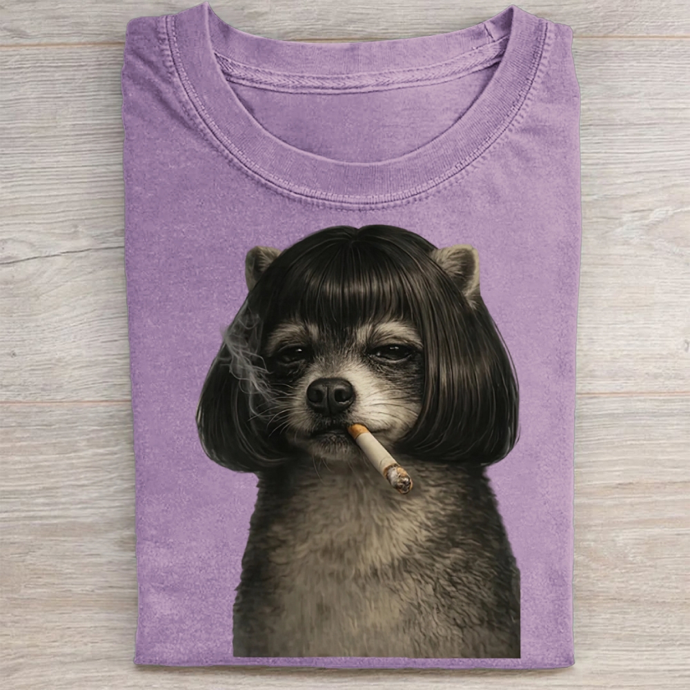 Retro Humorous Streetwear Washed Tee 