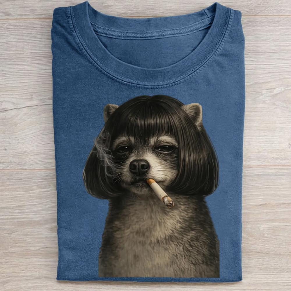 Retro Humorous Streetwear Washed Tee 