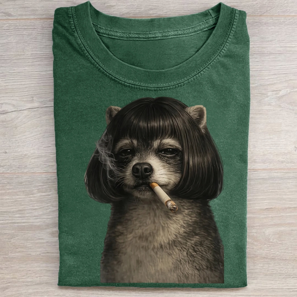 Retro Humorous Streetwear Washed Tee 