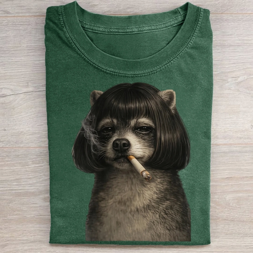 Retro Humorous Streetwear Washed Tee 