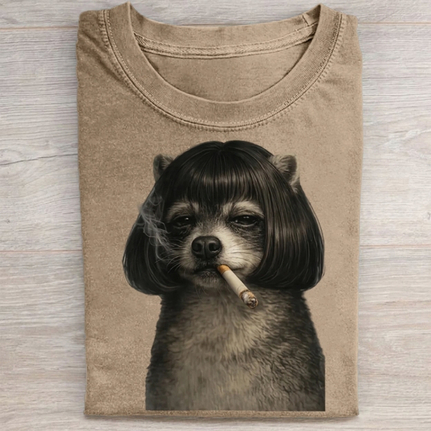 Retro Humorous Streetwear Washed Tee 