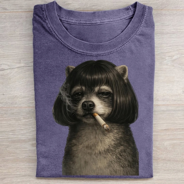 Retro Humorous Streetwear Washed Tee 