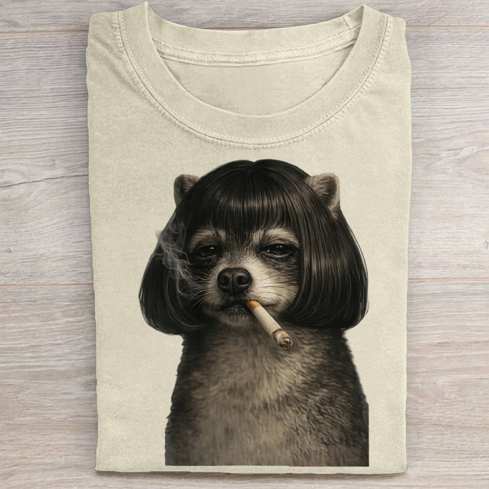 Retro Humorous Streetwear Washed Tee 