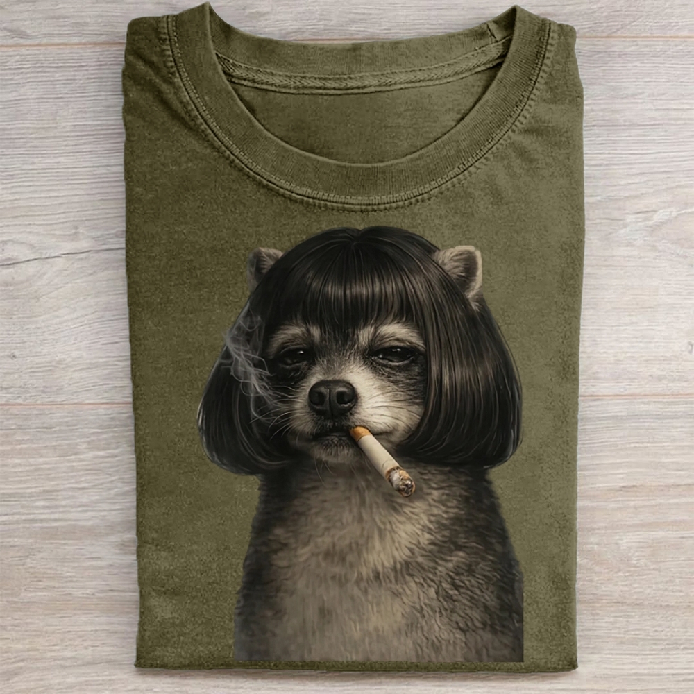 Retro Humorous Streetwear Washed Tee