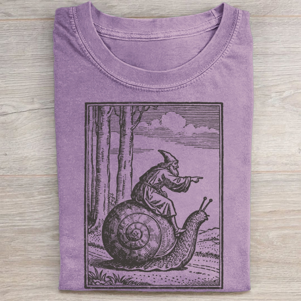 Vintage Medieval Snail Rider Washed Tee 