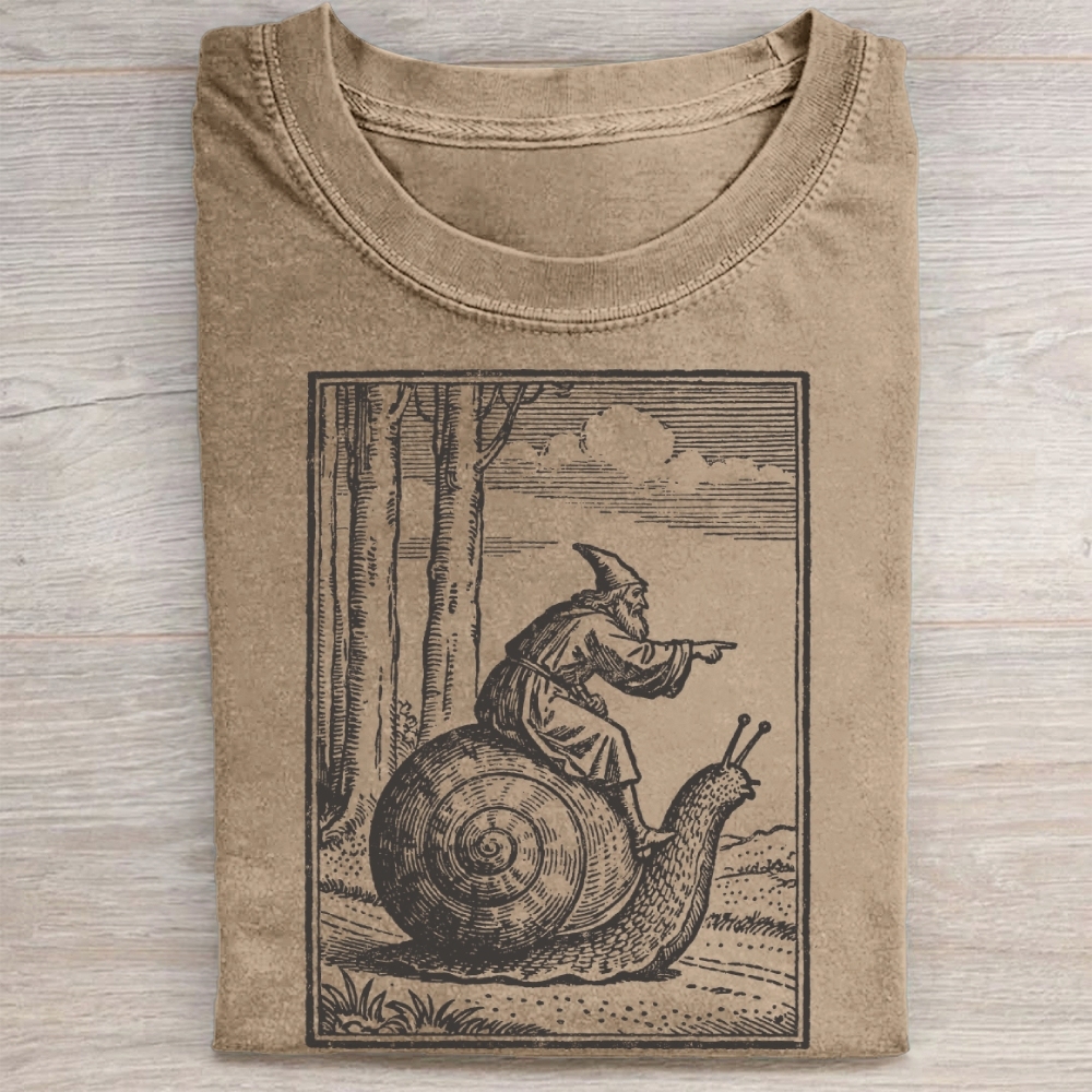 Vintage Medieval Snail Rider Washed Tee 