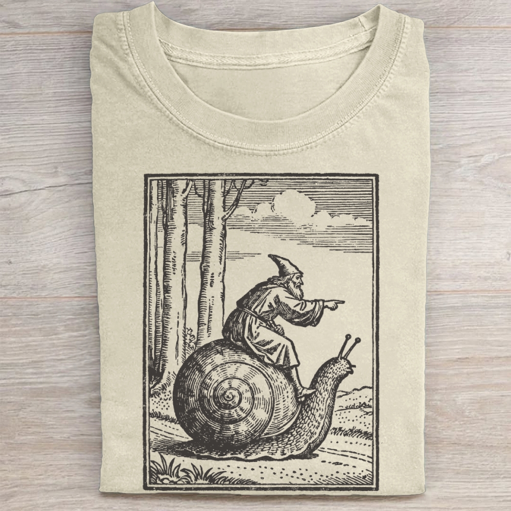 Vintage Medieval Snail Rider Washed Tee 