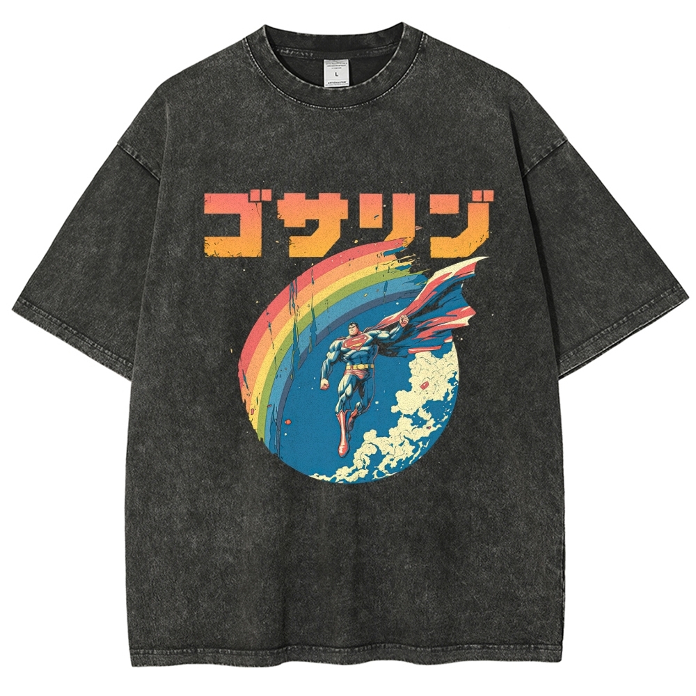 Superman Japanese Retro Washed T-Shirt