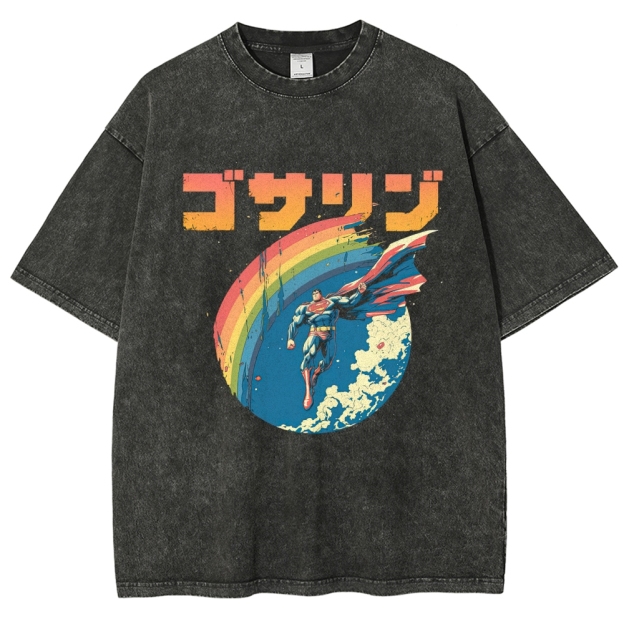 Superman Japanese Retro Washed T-Shirt