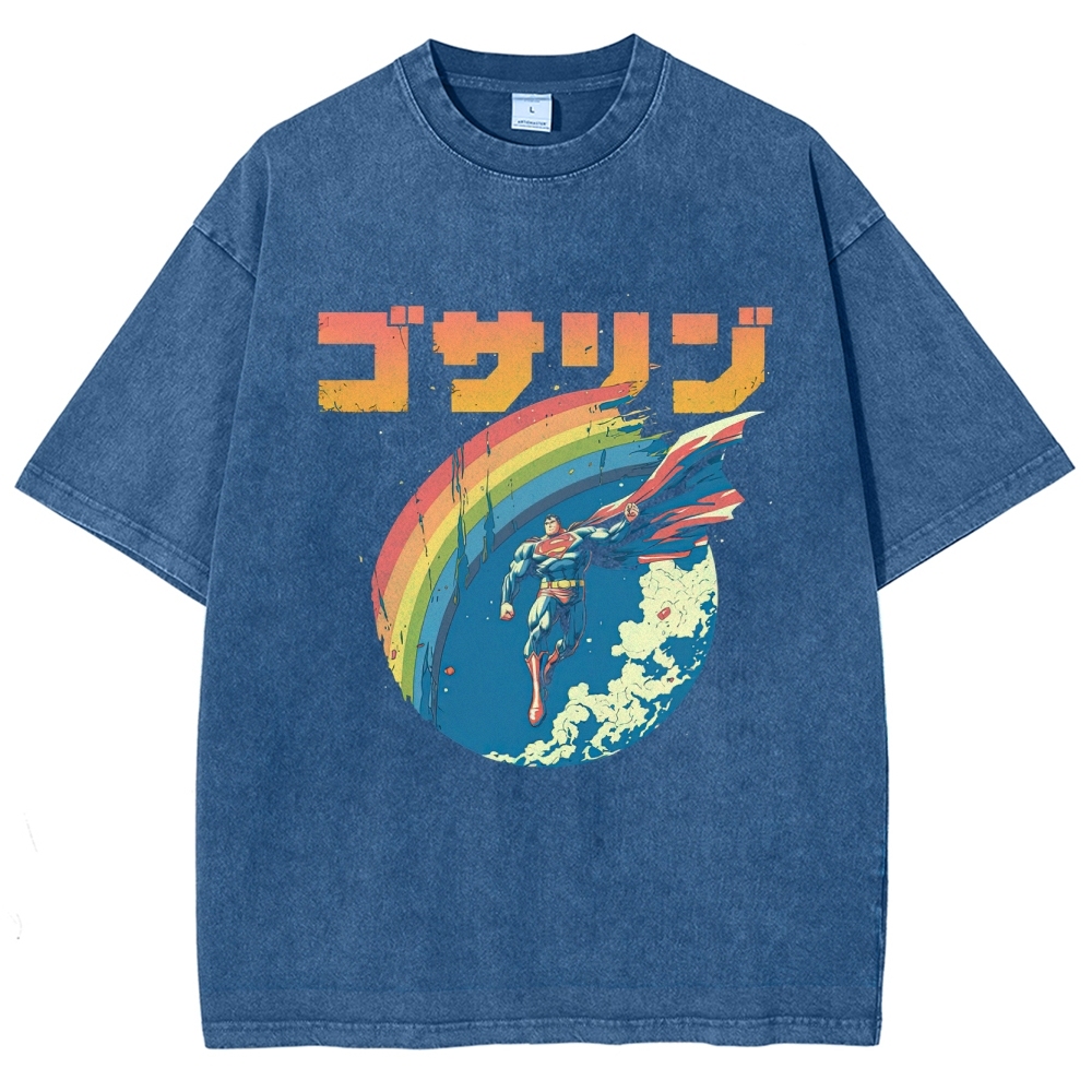 Superman Japanese Retro Washed T-Shirt