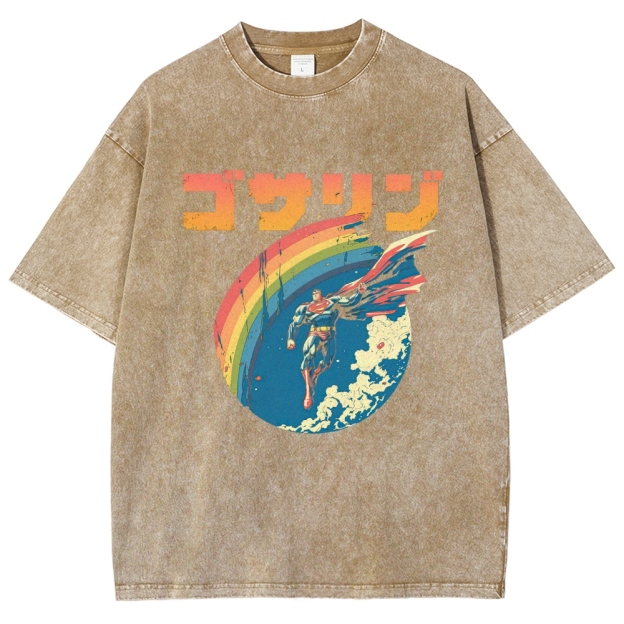 Superman Japanese Retro Washed T-Shirt