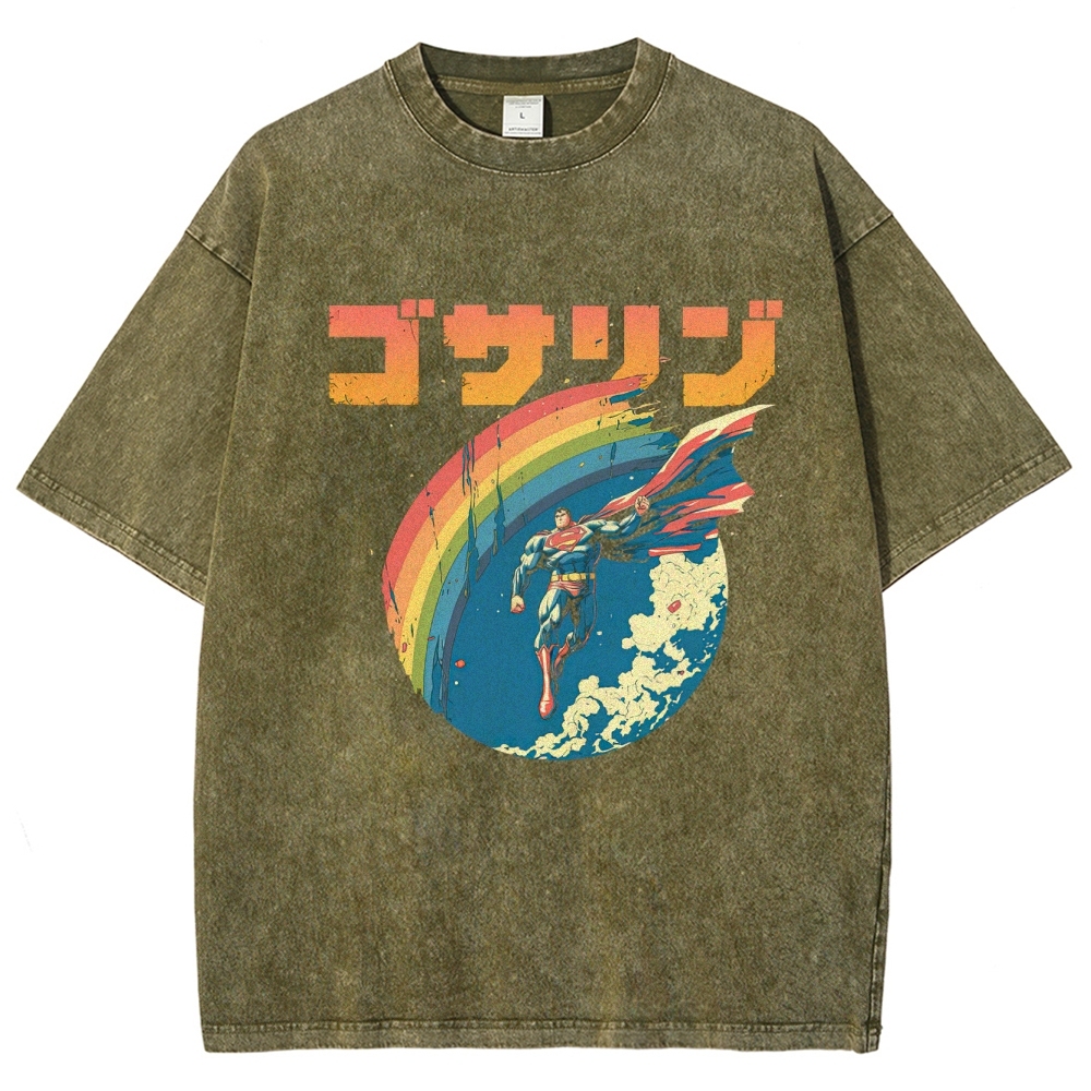 Superman Japanese Retro Washed T-Shirt