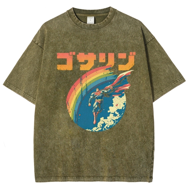 Superman Japanese Retro Washed T-Shirt